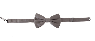 Dolce & Gabbana Grau 100% Seide Verstellbare Hals Papillon Krawatte