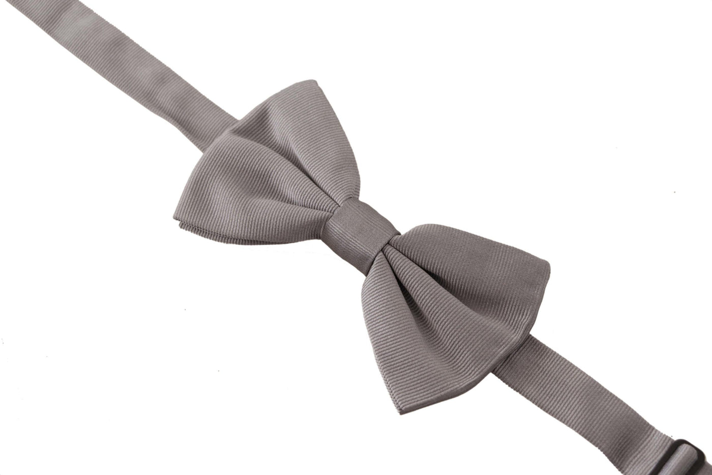 Dolce & Gabbana Grau 100% Seide Verstellbare Hals Papillon Krawatte