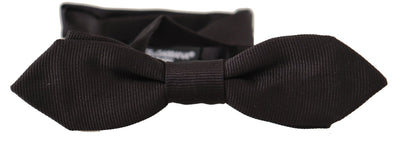 Dolce & Gabbana Schwarze solide 100% Seide Einstellbare Hals Papillon Krawatte
