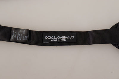 Dolce & Gabbana Schwarze solide 100% Seide Einstellbare Hals Papillon Krawatte