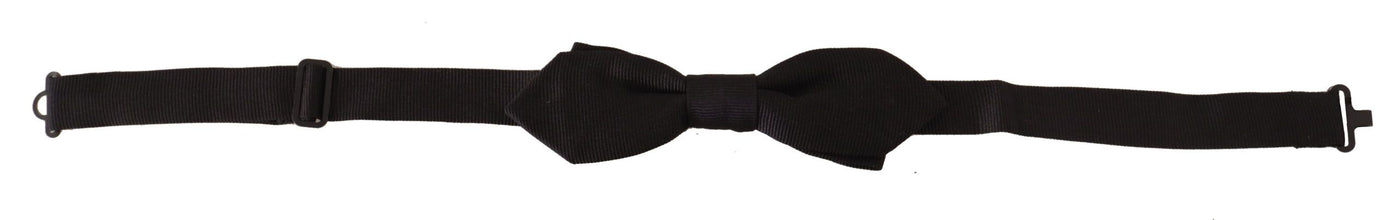 Dolce & Gabbana Schwarze solide 100% Seide Einstellbare Hals Papillon Krawatte