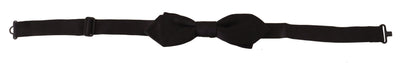 Dolce & Gabbana Schwarze solide 100% Seide Einstellbare Hals Papillon Krawatte