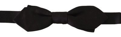 Dolce & Gabbana Schwarze solide 100% Seide Einstellbare Hals Papillon Krawatte