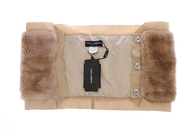 Dolce & Gabbana Beige MINK Pelzschal Foulard Neck Wrap