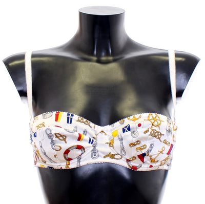 Dolce & Gabbana Weißer Matrosen-BH Panty Stretch-Unterwäsche