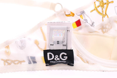 Dolce & Gabbana Weißer Matrosen-BH Panty Stretch-Unterwäsche