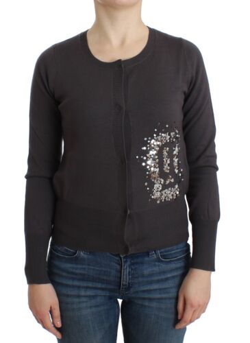 John Galliano Lila Wolle Pailletten Strickjacke Pullover