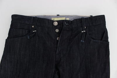 Acht Blaue Baumwolle Regular Straight Fit Jeans
