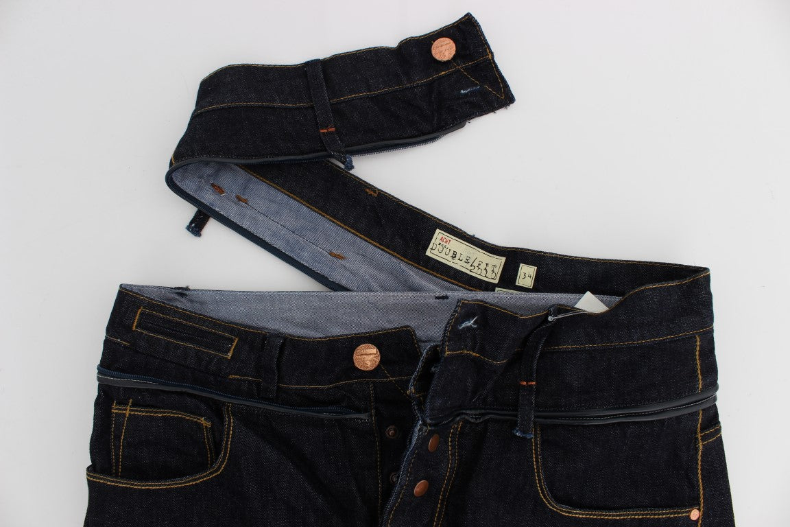 Acht Blaue Baumwolle Regular Straight Fit Jeans
