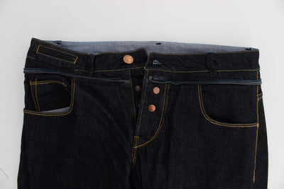 Acht Blaue Baumwolle Regular Straight Fit Jeans