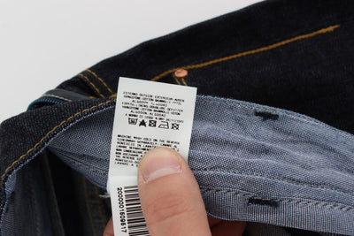 Acht Blaue Baumwolle Regular Straight Fit Jeans