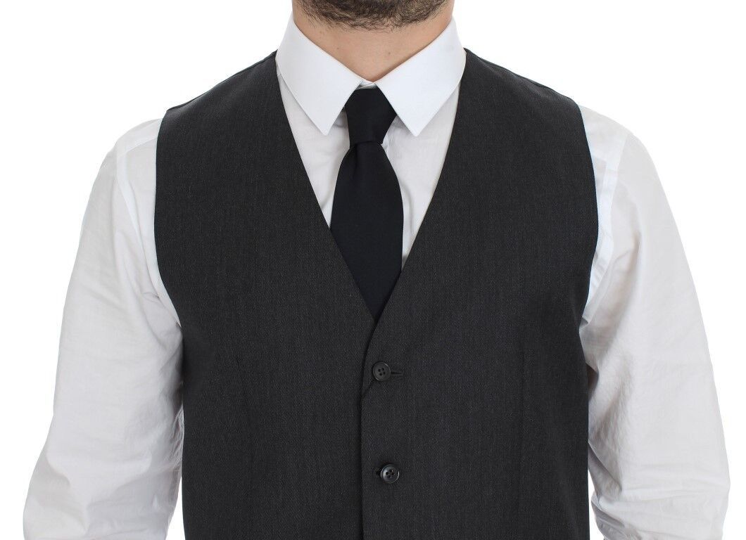 Dolce & Gabbana Graue Wolle Formal Dress Vest Gilet Weste