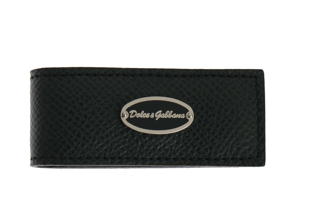 Dolce & Gabbana Magnet-Geldklammer aus grünem Leder