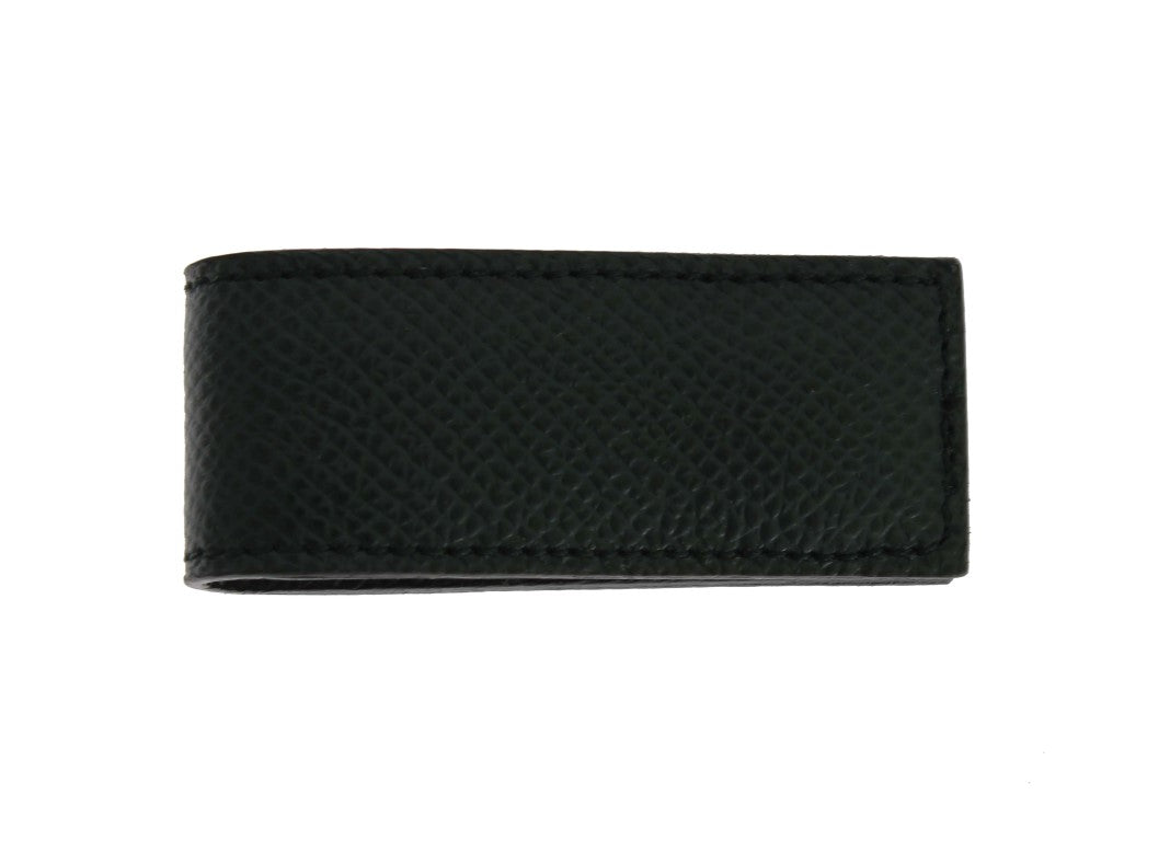 Dolce & Gabbana Magnet-Geldklammer aus grünem Leder