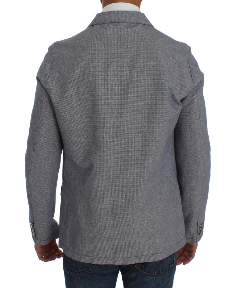 Master Coat Blauer doppelreihiger Blazer mit normaler Passform