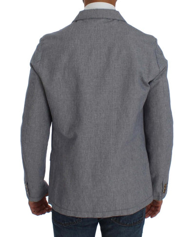 Master Coat Blauer doppelreihiger Blazer mit normaler Passform
