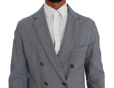 Master Coat Blauer doppelreihiger Blazer mit normaler Passform