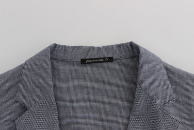Master Coat Blauer doppelreihiger Blazer mit normaler Passform