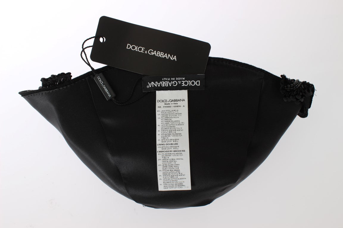 Dolce & Gabbana Schwarz Kristall Gold Kirschen Brosche Hut