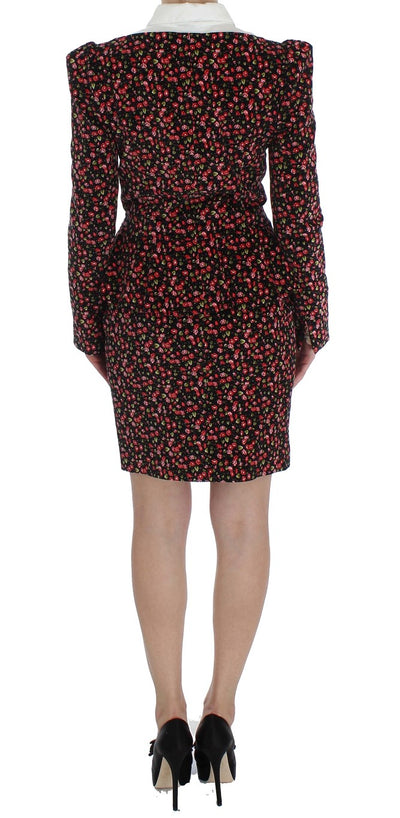 BENCIVENGA Schwarzer Multicolor Floral Anzug