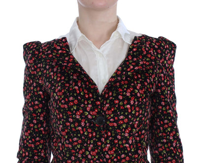BENCIVENGA Schwarzer Multicolor Floral Anzug