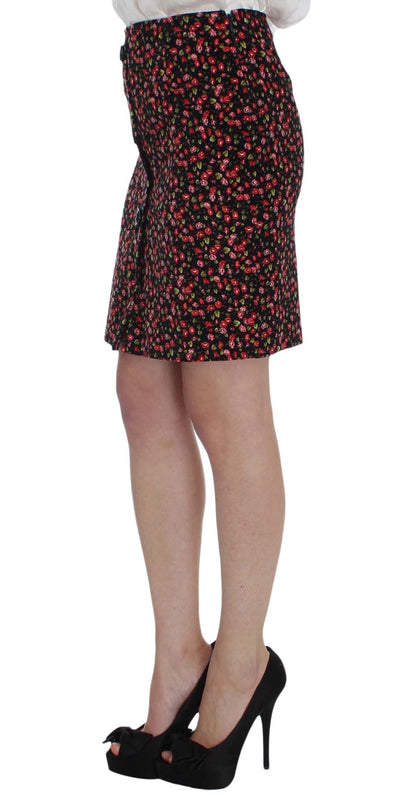 BENCIVENGA Schwarzer Multicolor Floral Anzug