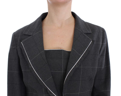 BENCIVENGA Graues Stretch-Mantelkleid Anzug-Set
