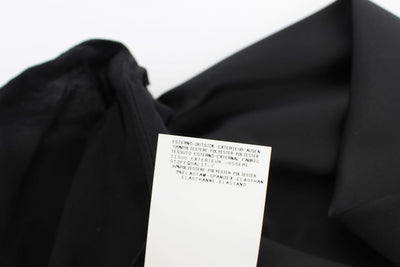 Exte Schwarzer Halsausschnitt Wickeltop Bluse
