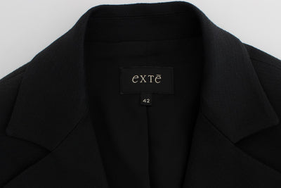 Exte Schwarzer Baumwoll-Stretch-Blazer mit goldenen Nieten