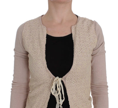 PINK MEMORIES Rosa geblümter Wickelpullover mit Spitze