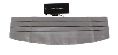 Dolce & Gabbana Silberner breiter Gürtel Seidenkummerbund