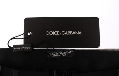 Dolce & Gabbana Silberner breiter Gürtel Seidenkummerbund