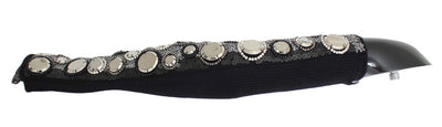 Dolce & Gabbana Schwarze paillettenbesetzte Fingerlose Handschuhe aus Kaschmir