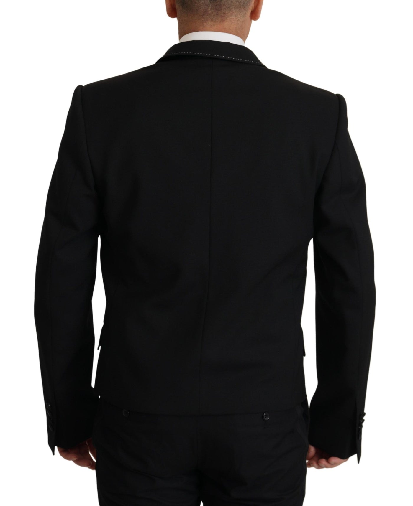Dolce & Gabbana Schwarzer doppelreihiger Mantel Blazer Jacke