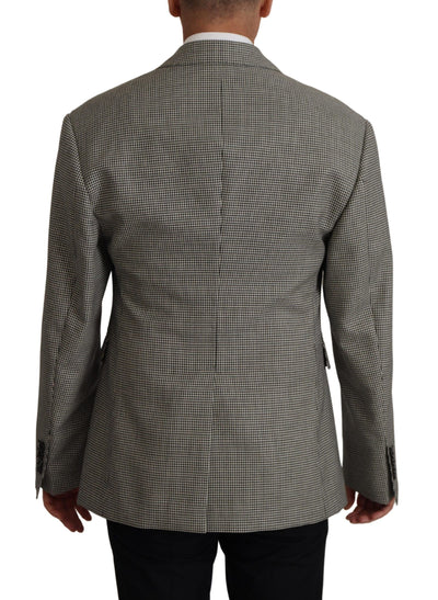 Dolce & Gabbana Graue karierte einreihige Jacke Blazer
