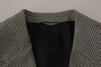 Dolce & Gabbana Graue karierte einreihige Jacke Blazer