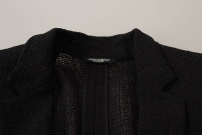 Dolce & Gabbana Schwarzer einreihiger Mantel Männer Blazer
