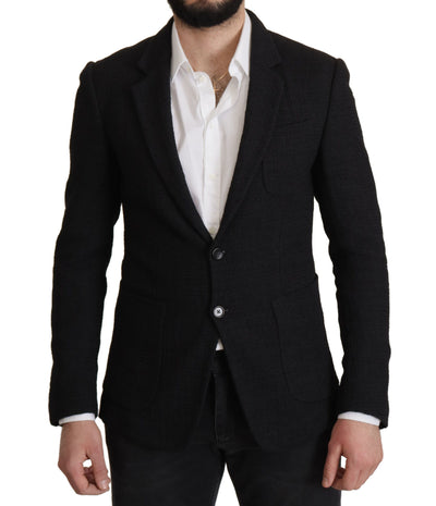 Dolce & Gabbana Schwarzer einreihiger Mantel Männer Blazer