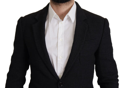 Dolce & Gabbana Schwarzer einreihiger Mantel Männer Blazer