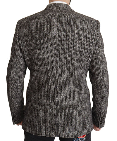 Dolce & Gabbana Grauer einreihiger Fantasy-Blazer aus Baumwolle