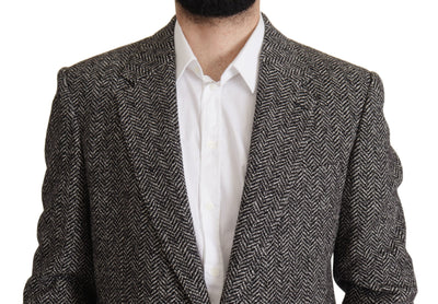 Dolce & Gabbana Grauer einreihiger Fantasy-Blazer aus Baumwolle