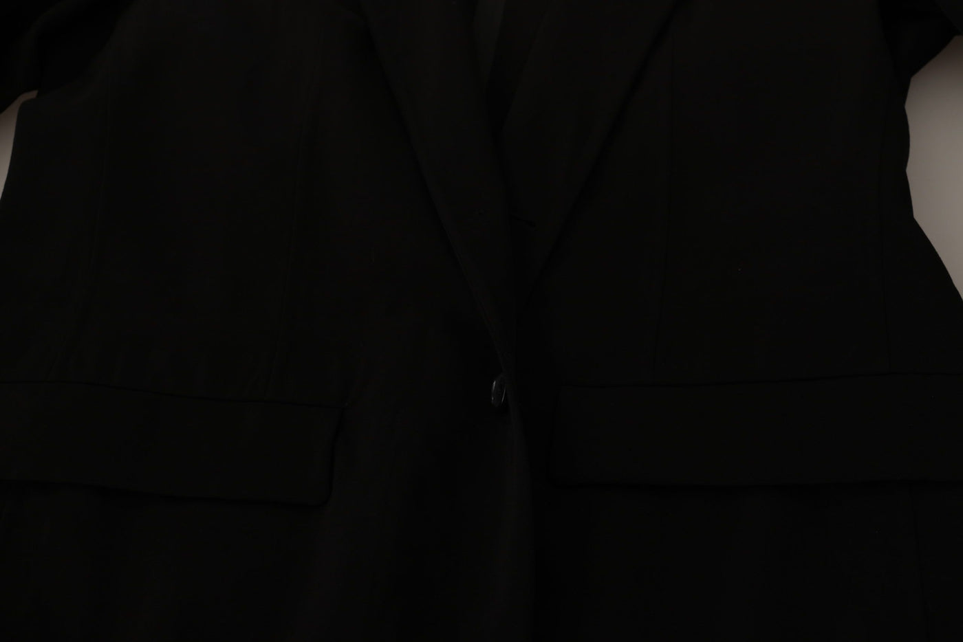 Dolce & Gabbana Schwarzer einreihiger Wollmantel Blazer