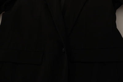 Dolce & Gabbana Schwarzer einreihiger Wollmantel Blazer