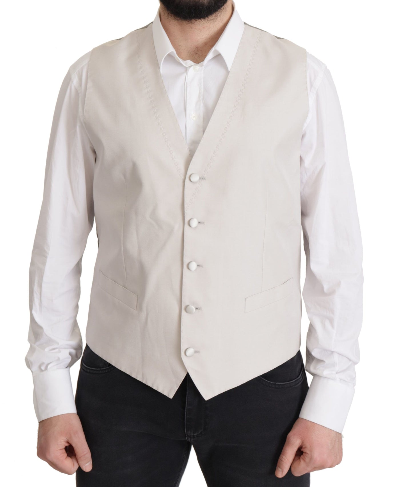 Dolce & Gabbana Grauer Seidenblazer einreihig 2tlg.