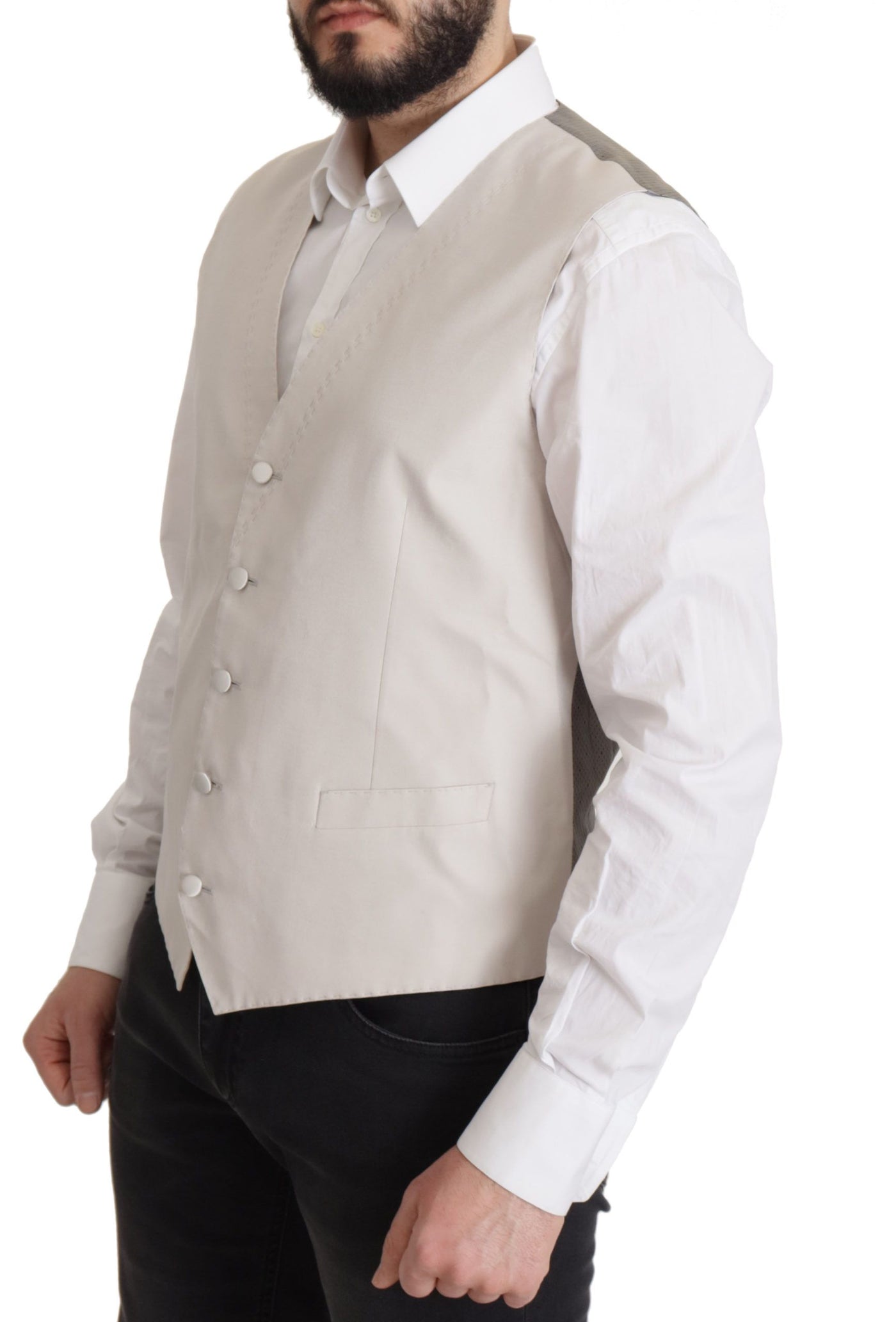 Dolce & Gabbana Grauer Seidenblazer einreihig 2tlg.