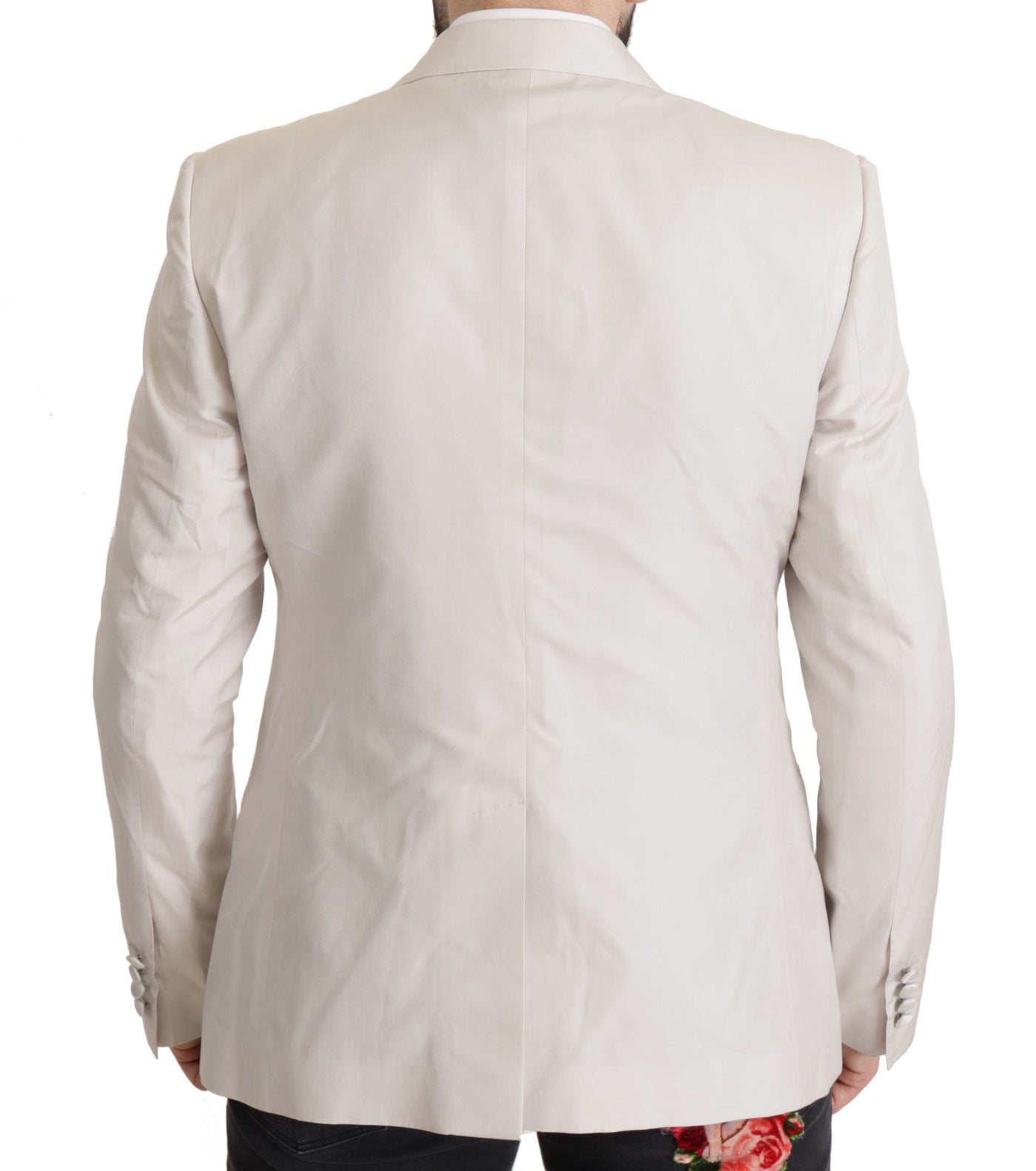 Dolce & Gabbana Grauer Seidenblazer einreihig 2tlg.