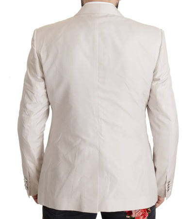Dolce & Gabbana Grauer Seidenblazer einreihig 2tlg.