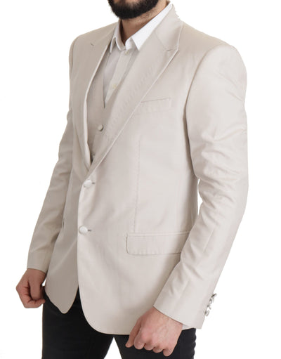 Dolce & Gabbana Grauer Seidenblazer einreihig 2tlg.