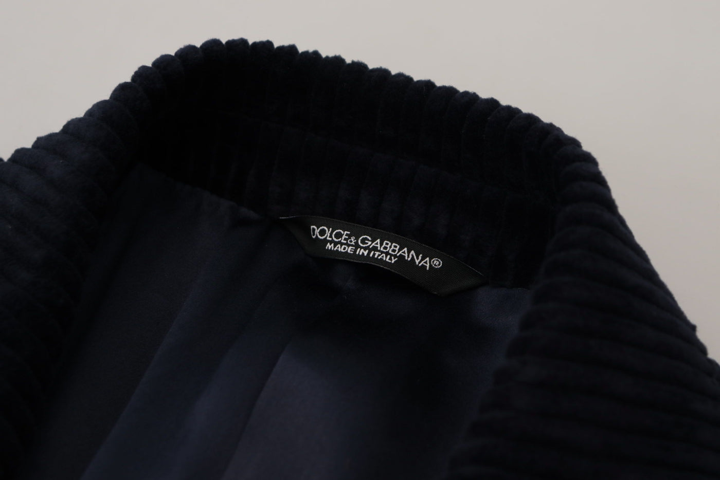 Dolce & Gabbana Schwarzer Baumwoll-Cardigan Langer Mantel Männer Jacke