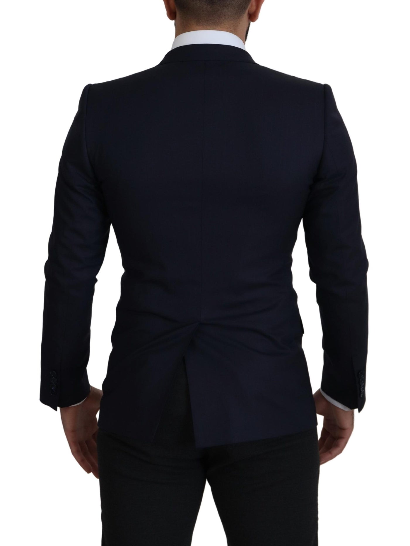 Dolce & Gabbana Blauer einreihiger Wollmantel Blazer